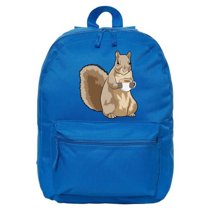 Squirrel Coffee Cup Cool Gift 16 in Basic Backpack