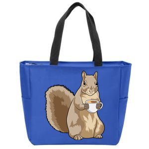 Squirrel Coffee Cup Cool Gift Zip Tote Bag