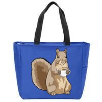 Squirrel Coffee Cup Cool Gift Zip Tote Bag