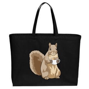 Squirrel Coffee Cup Cool Gift Cotton Canvas Jumbo Tote