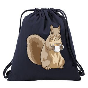 Squirrel Coffee Cup Cool Gift Drawstring Bag