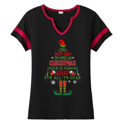 Spread Christmas Cheer Sing Out Loud Funny Festive Christmas Ladies Halftime Notch Neck Tee