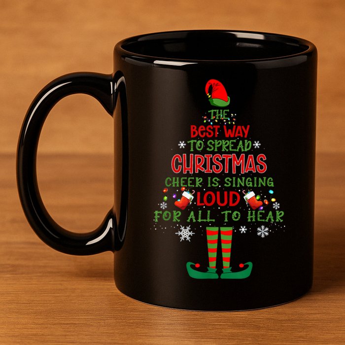 Spread Christmas Cheer Sing Out Loud Funny Festive Christmas 11oz C Handle Ceramic Mug