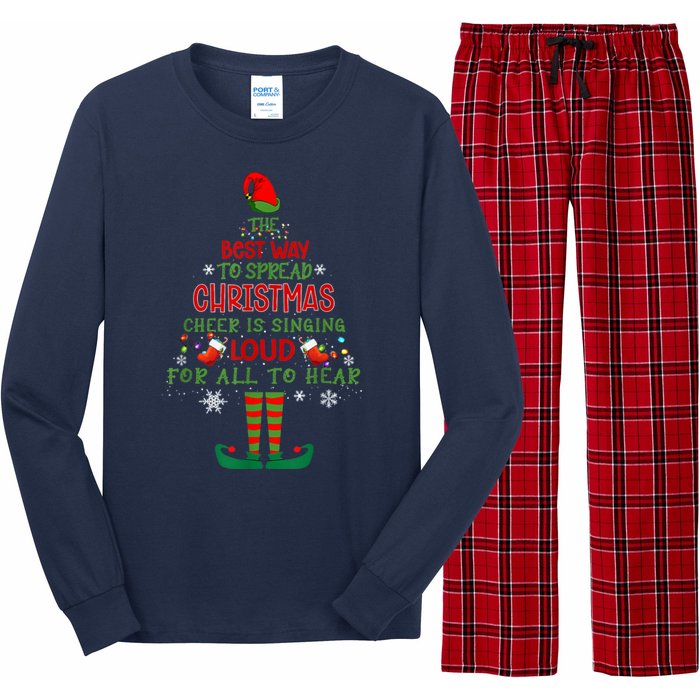 Spread Christmas Cheer Sing Out Loud Funny Festive Christmas Long Sleeve Pajama Set