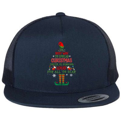 Spread Christmas Cheer Sing Out Loud Funny Festive Christmas Flat Bill Trucker Hat