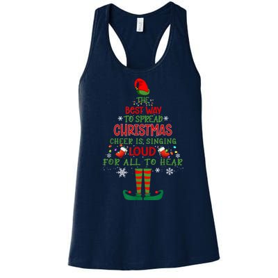 Spread Christmas Cheer Sing Out Loud Funny Festive Christmas Women's Racerback Tank