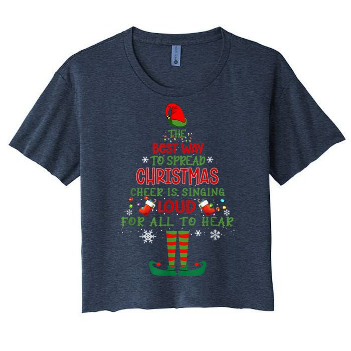 Spread Christmas Cheer Sing Out Loud Funny Festive Christmas Women's Crop Top Tee