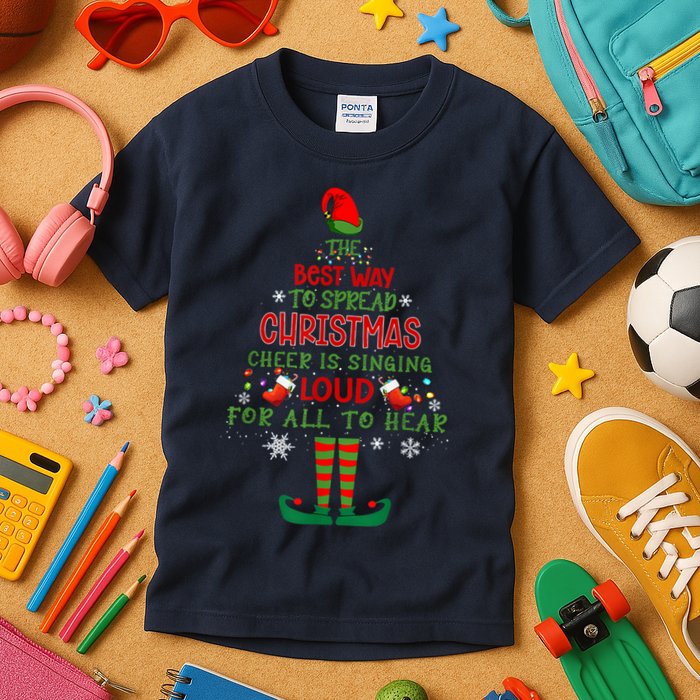 Spread Christmas Cheer Sing Out Loud Funny Festive Christmas Kids T-Shirt