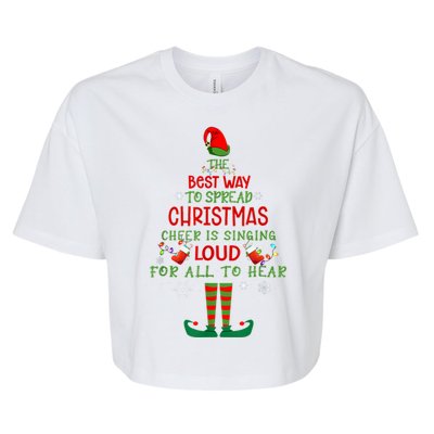 Spread Christmas Cheer Sing Out Loud Funny Festive Christmas Bella+Canvas Jersey Crop Tee