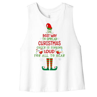 Spread Christmas Cheer Sing Out Loud Funny Festive Christmas Women's Racerback Cropped Tank