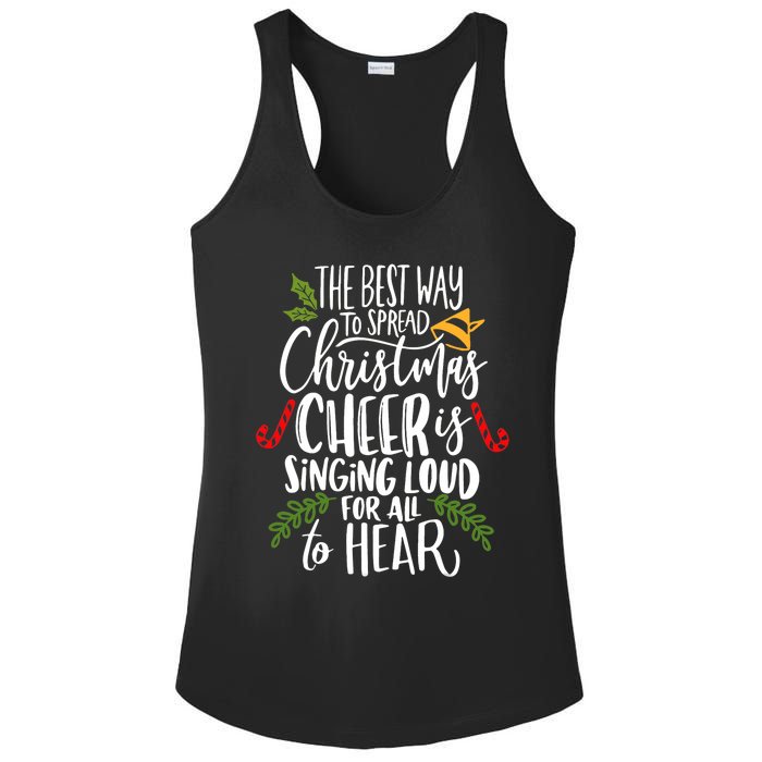 Spread Christmas Cheer By Singing Loud For All To Hear Xmas Ladies PosiCharge Competitor Racerback Tank