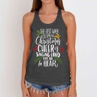 Spread Christmas Cheer By Singing Loud For All To Hear Xmas Women's Knotted Racerback Tank