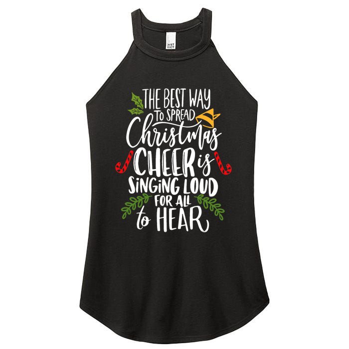 Spread Christmas Cheer By Singing Loud For All To Hear Xmas Women's Perfect Tri Rocker Tank