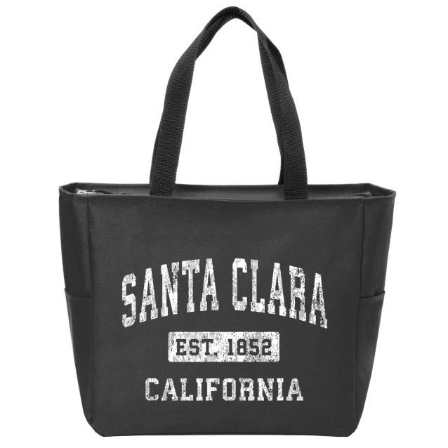 Santa Clara California Ca Vintage Established Sports Zip Tote Bag