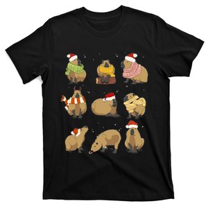 Santa Capybara Crew Christmas Funny Capybaras Lover Xmas PJ T-Shirt