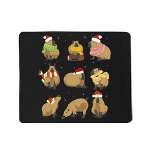 Santa Capybara Crew Christmas Funny Capybaras Lover Xmas PJ Mousepad