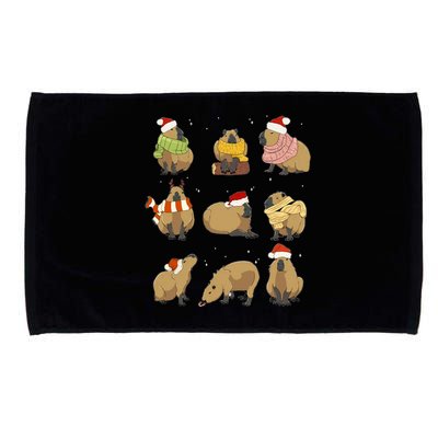 Santa Capybara Crew Christmas Funny Capybaras Lover Xmas PJ Microfiber Hand Towel