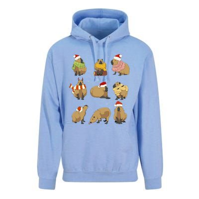 Santa Capybara Crew Christmas Funny Capybaras Lover Xmas PJ Unisex Surf Hoodie