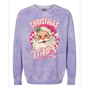 Santa Claus Christmas Vibes Pajamas Xmas Colorblast Crewneck Sweatshirt