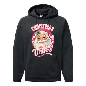 Santa Claus Christmas Vibes Pajamas Xmas Performance Fleece Hoodie