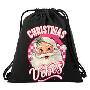 Santa Claus Christmas Vibes Pajamas Xmas Drawstring Bag