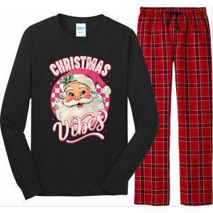 Santa Claus Christmas Vibes Pajamas Xmas Long Sleeve Pajama Set