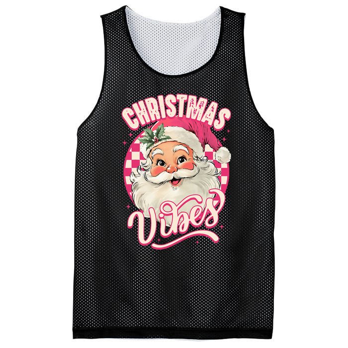 Santa Claus Christmas Vibes Pajamas Xmas Mesh Reversible Basketball Jersey Tank