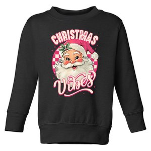 Santa Claus Christmas Vibes Pajamas Xmas Toddler Sweatshirt