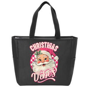 Santa Claus Christmas Vibes Pajamas Xmas Zip Tote Bag