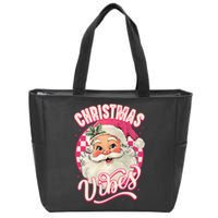 Santa Claus Christmas Vibes Pajamas Xmas Zip Tote Bag