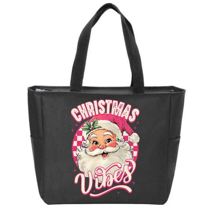 Santa Claus Christmas Vibes Pajamas Xmas Zip Tote Bag