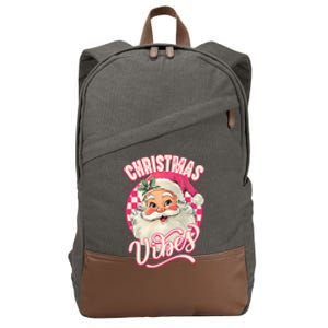 Santa Claus Christmas Vibes Pajamas Xmas Cotton Canvas Backpack