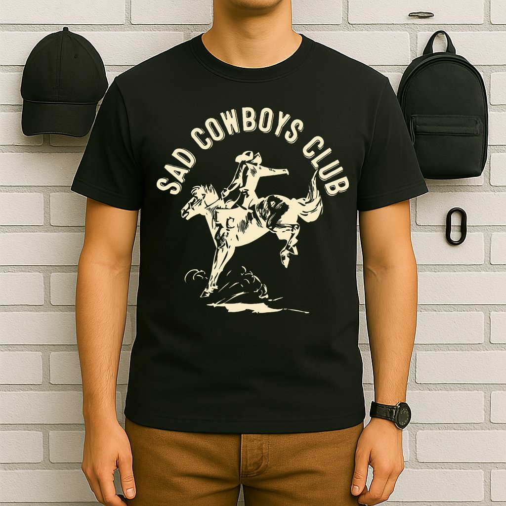 Sad Cowboys Club Sad Country Music Style Enthusiast T-Shirt
