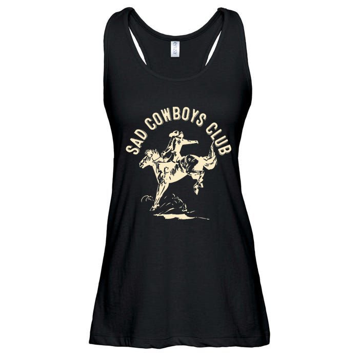 Sad Cowboys Club Sad Country Music Style Enthusiast Ladies Essential Flowy Tank