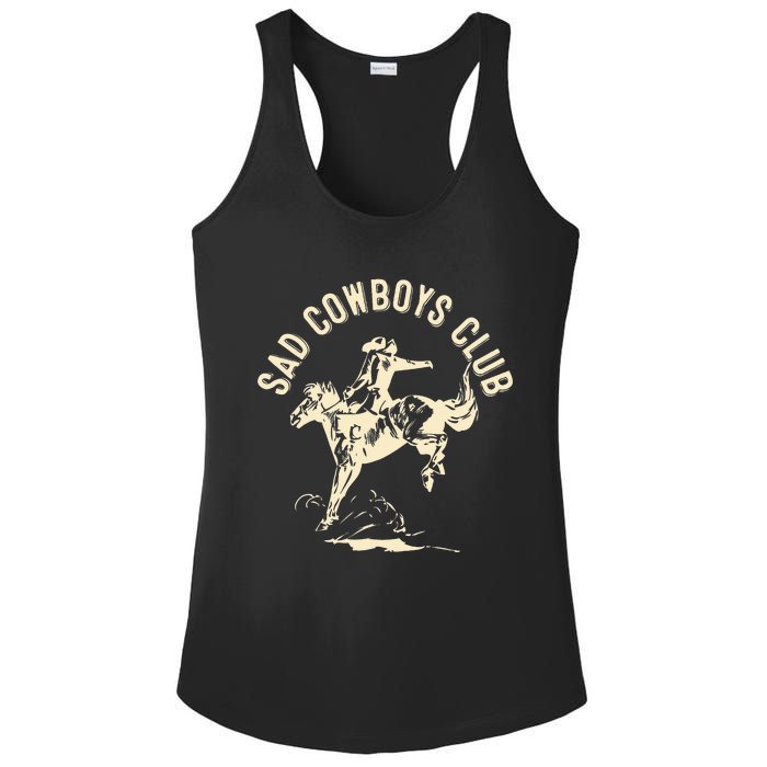 Sad Cowboys Club Sad Country Music Style Enthusiast Ladies PosiCharge Competitor Racerback Tank