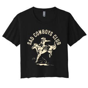 Sad Cowboys Club Sad Country Music Style Enthusiast Women's Crop Top Tee