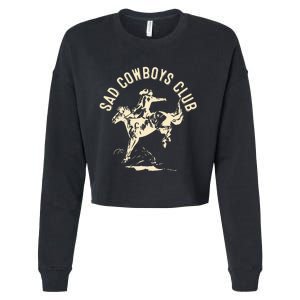 Sad Cowboys Club Sad Country Music Style Enthusiast Cropped Pullover Crew