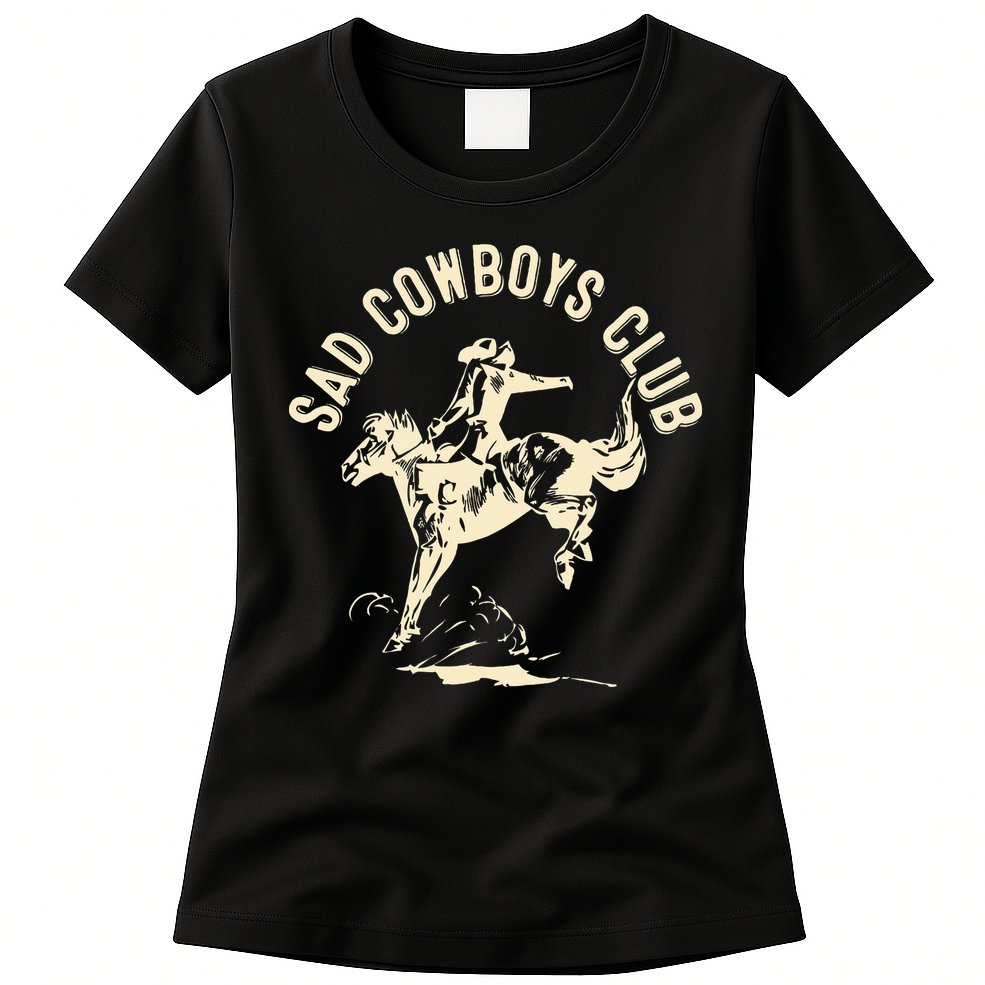 Sad Cowboys Club Sad Country Music Style Enthusiast Womens T-Shirt