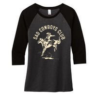 Sad Cowboys Club Sad Country Music Style Enthusiast Women's Tri-Blend 3/4-Sleeve Raglan Shirt