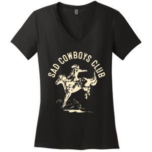 Sad Cowboys Club Sad Country Music Style Enthusiast Women's V-Neck T-Shirt