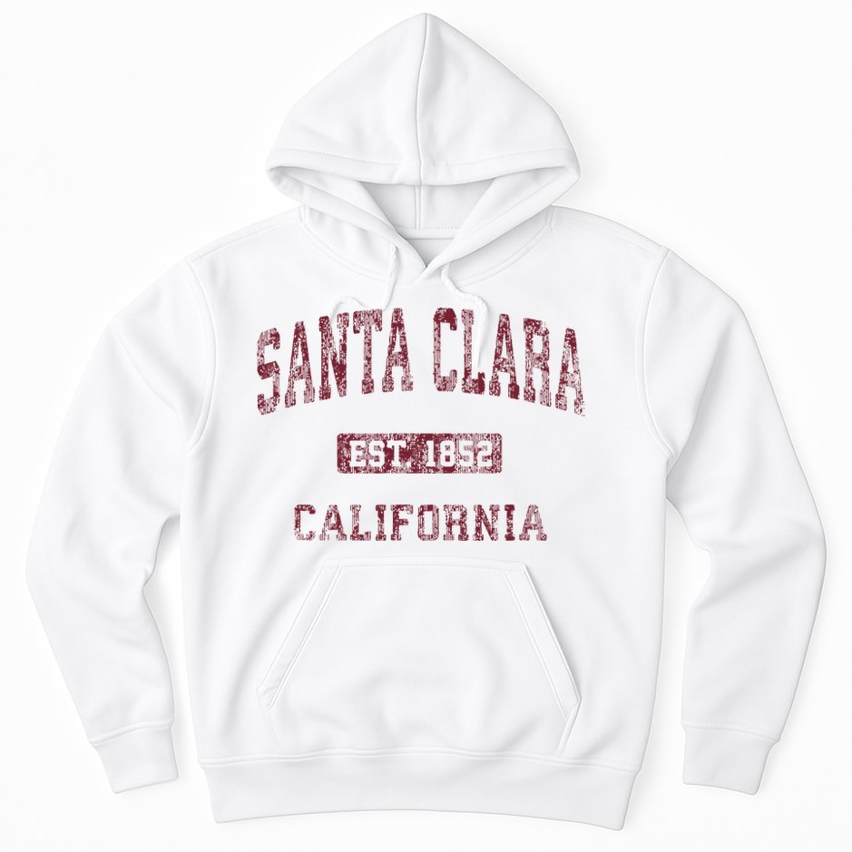 Santa Clara California Ca Vintage Athletic Sports Design Hoodie