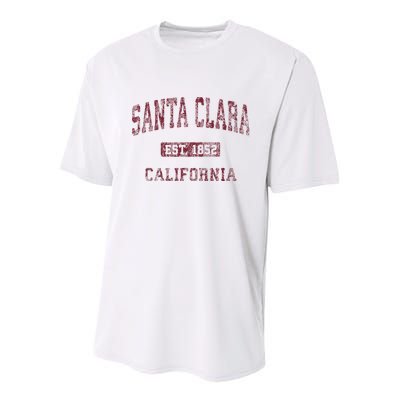 Santa Clara California Ca Vintage Athletic Sports Design Youth Performance Sprint T-Shirt