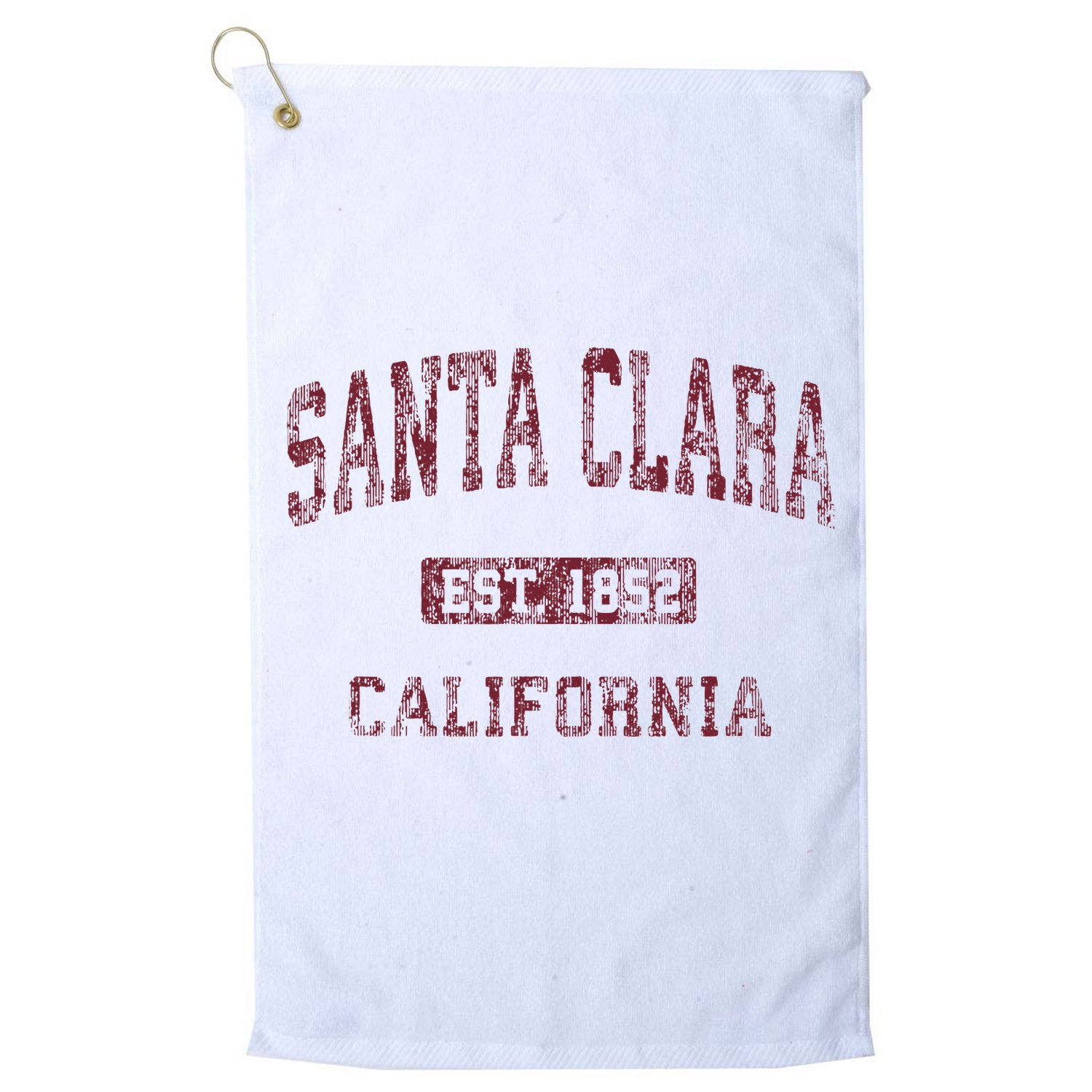 Santa Clara California Ca Vintage Athletic Sports Design Golf Towel