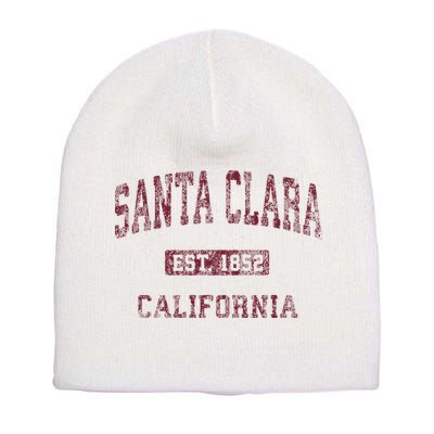 Santa Clara California Ca Vintage Athletic Sports Design Short Acrylic Beanie
