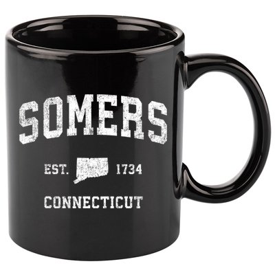 Somers Connecticut Ct Vintage Sports 11oz C Handle Ceramic Mug