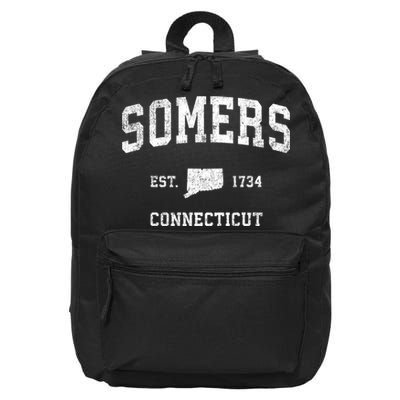 Somers Connecticut Ct Vintage Sports 16 in Basic Backpack