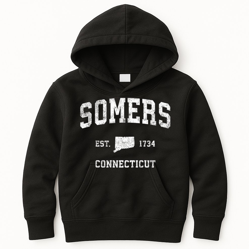 Somers Connecticut Ct Vintage Sports Kids Hoodie