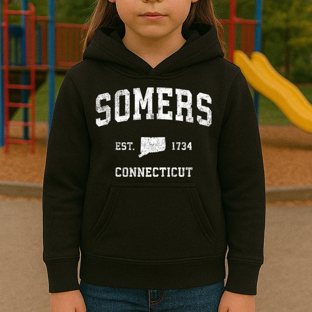 Somers Connecticut Ct Vintage Sports Kids Hoodie