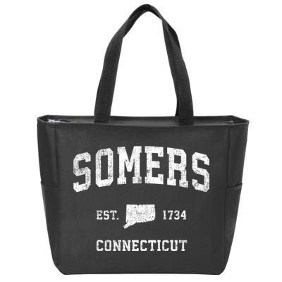 Somers Connecticut Ct Vintage Sports Zip Tote Bag