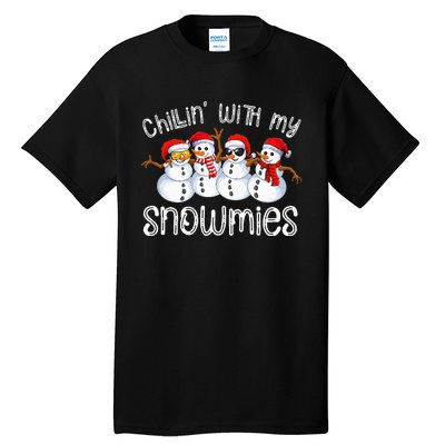 Snowman Christmas Chillin With My Snowmies Ugly Tall T-Shirt